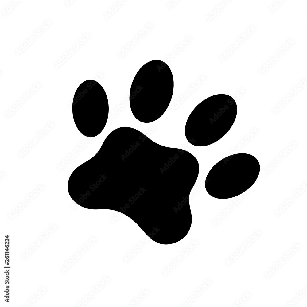Cat footprint. Black Paw Prints. Vector illustration. Cat footprint. Black Paw Prints. Vector illustration.