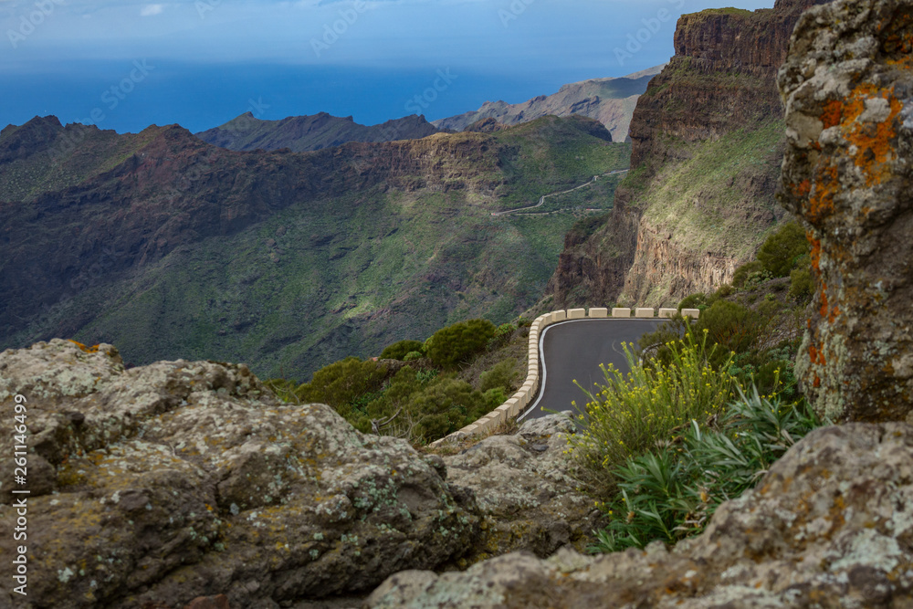 Fototapeta premium Mountain scenic road across the mountains in Tenerife