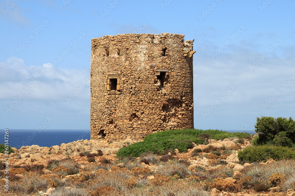 Tower of Cala Domestica in Sardinia Tower of Cala Domestica in Sardinia