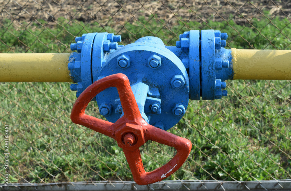 The latch on the underground gas pipeline The latch on the underground gas pipeline