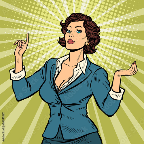 businesswoman presentation gesture