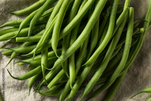 Raw Green Organic French String Beans