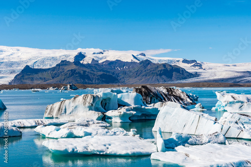 Jokulsarlon Glacier lagoon and Oeraefajokull glacier, a part of Vatnajökull national park