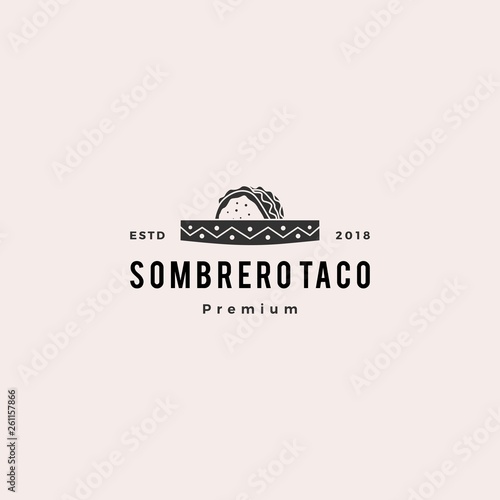 sombrero hat taco logo vector icon illustration