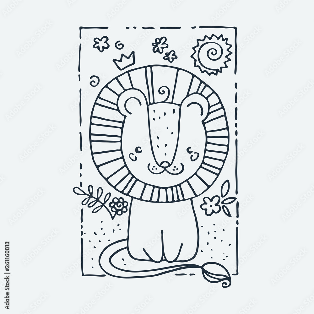Cute little animal. Cartoon hand drawn vector illustration. Cute little animal. Cartoon hand drawn vector illustration.