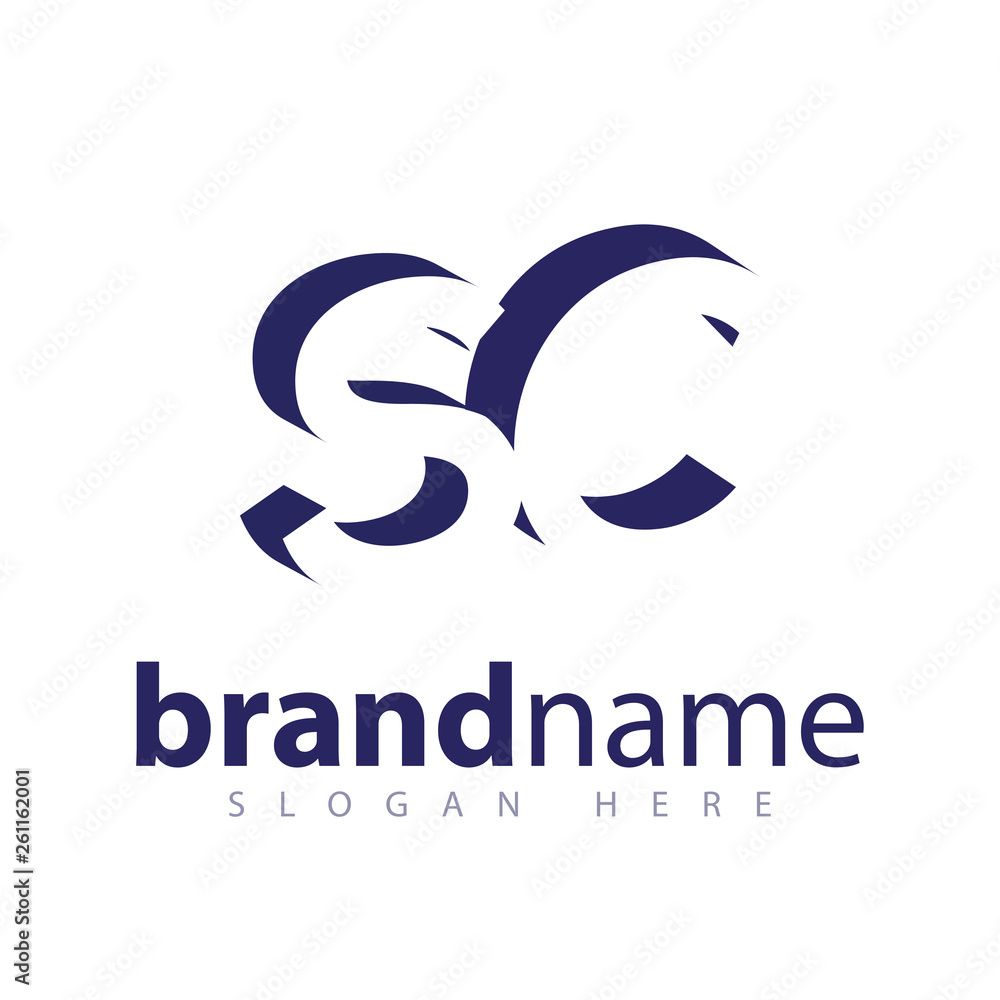 SC Initial Letter logo in negative space vector template SC Initial Letter logo in negative space vector template