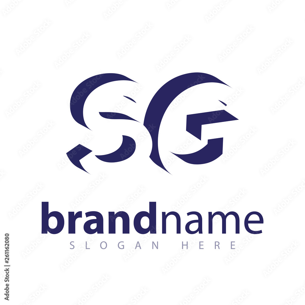 S G Initial Letter logo in negative space vector template S G Initial Letter logo in negative space vector template