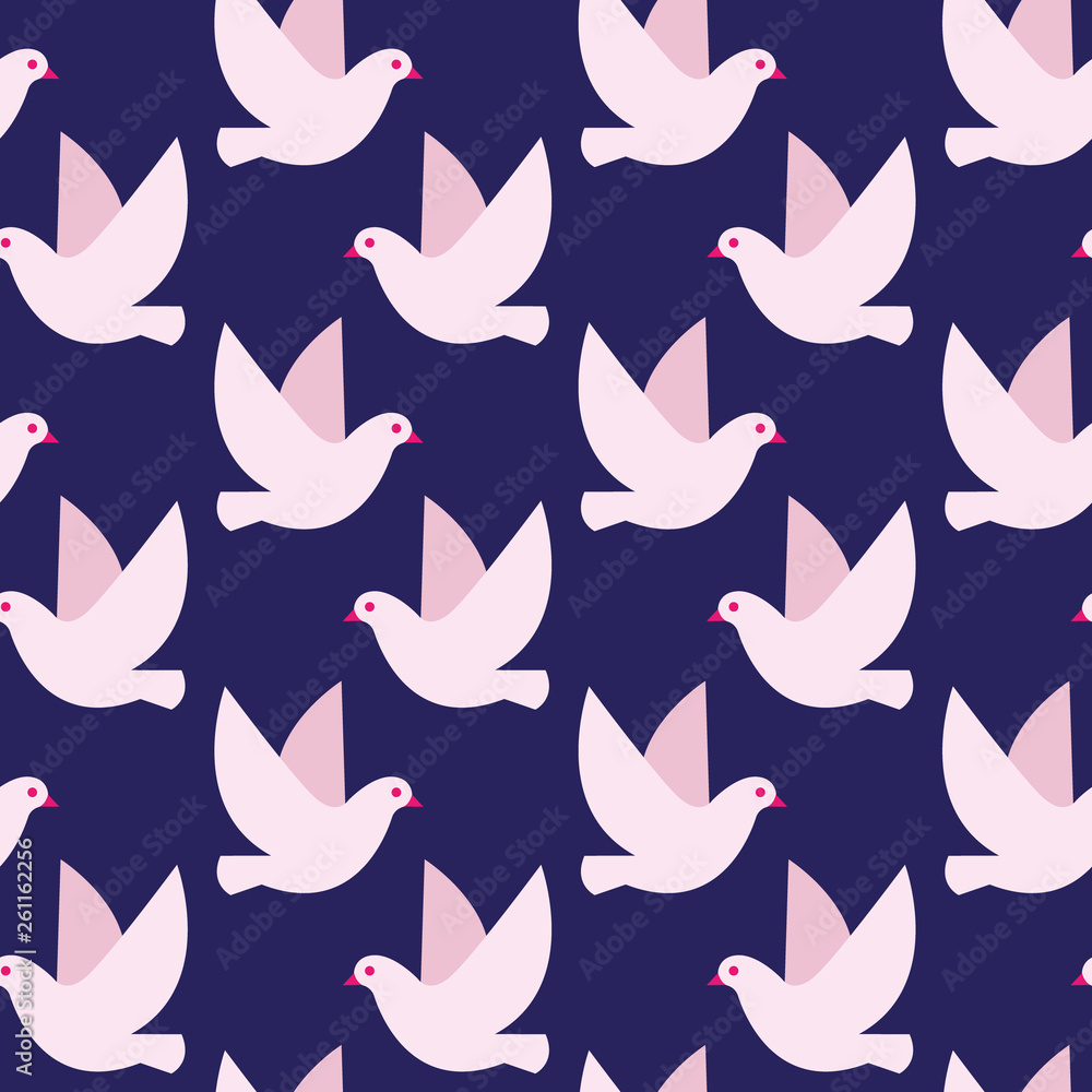 Vector seamless pattern with birds. Simple texture Vector seamless pattern with birds. Simple texture