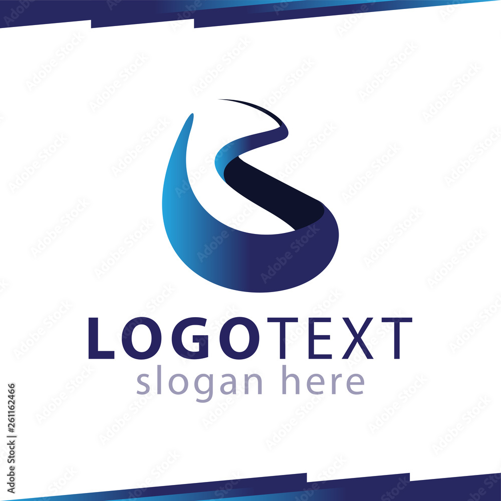 B Letter Rounded Logo Vector Template B Letter Rounded Logo Vector Template