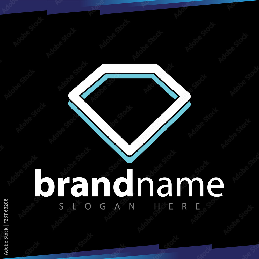 Fototapeta premium Diamond Line Logo Vector Template
