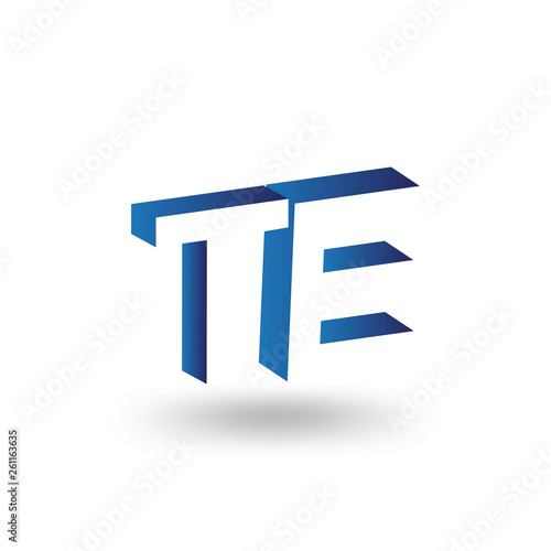 Free Download TE Initial Letter logo in negative space vector template - GFXLoad