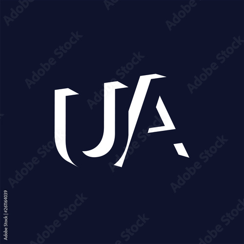 UA Initial Letter logo in negative space vector template