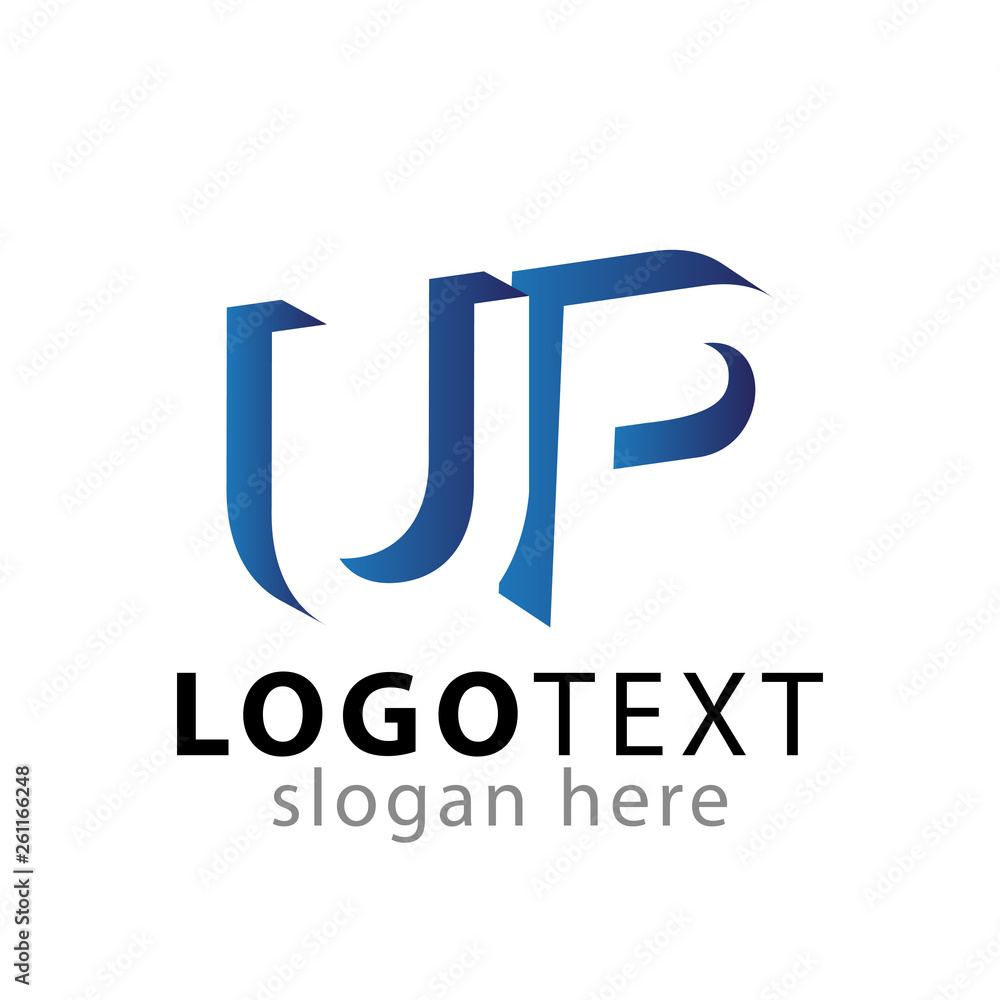 UP Initial Letter logo in negative space vector template UP Initial Letter logo in negative space vector template