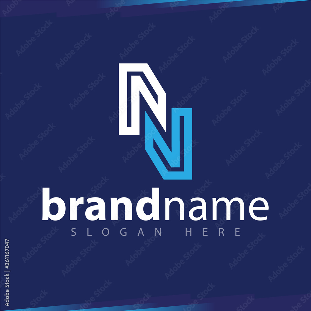 Fototapeta premium N Letter Line Art Logo template