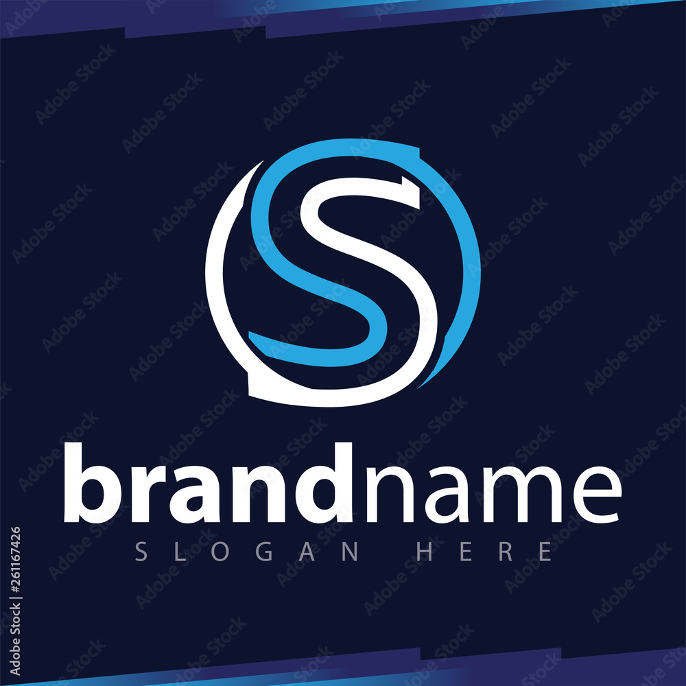 Obraz premium S Letter Line Art Logo