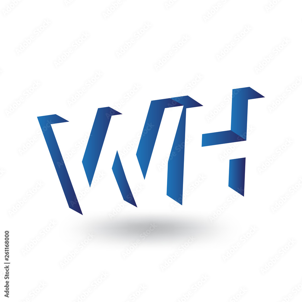 WH Initial Letter logo in negative space vector template WH Initial Letter logo in negative space vector template
