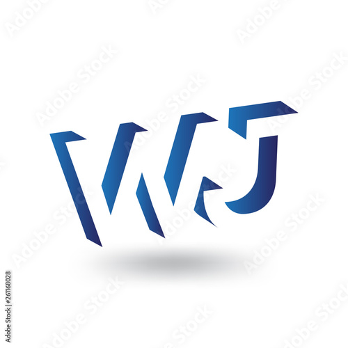 Free Download W J Initial Letter logo in negative space vector template - GFXLoad
