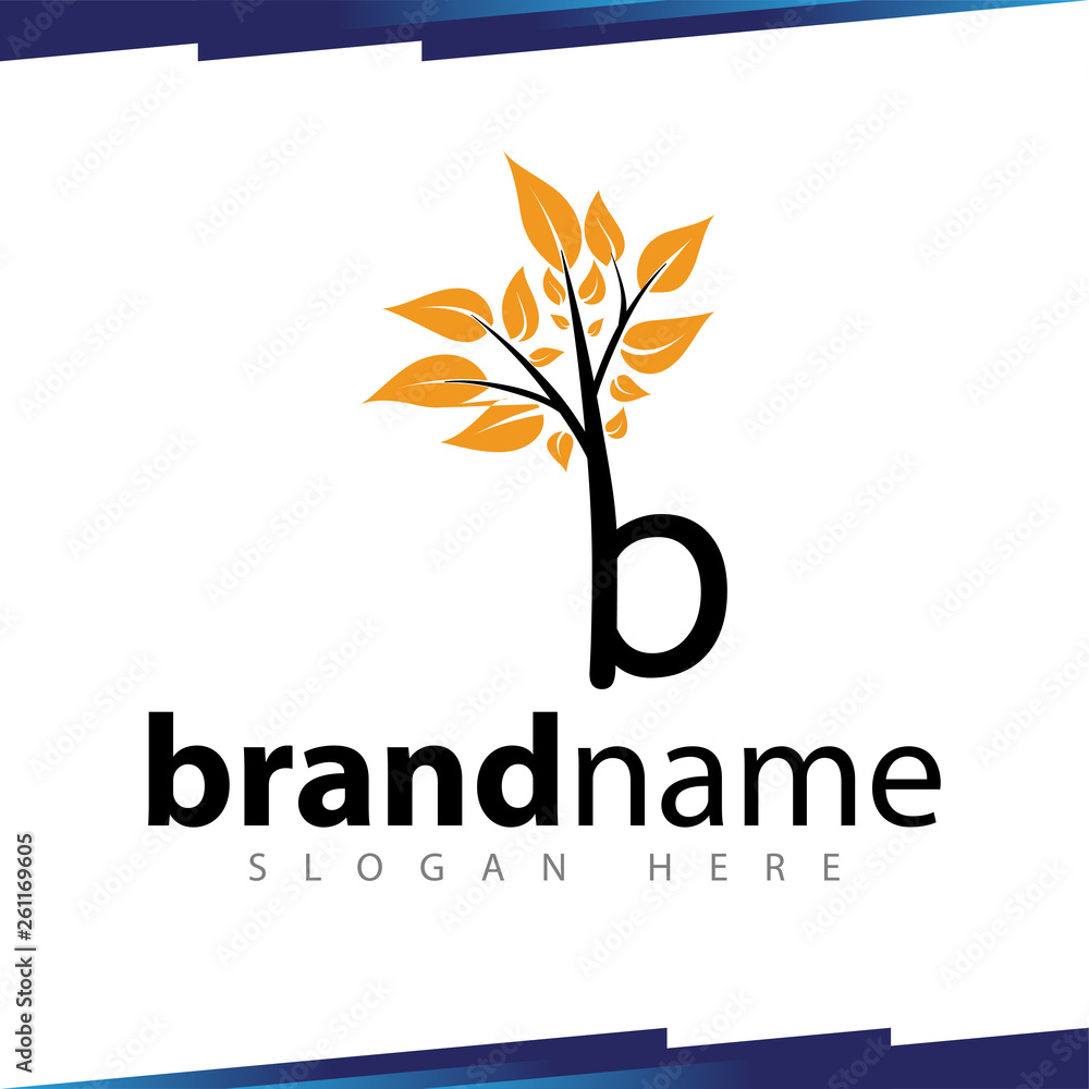 Obraz premium b Letter Tree logo template