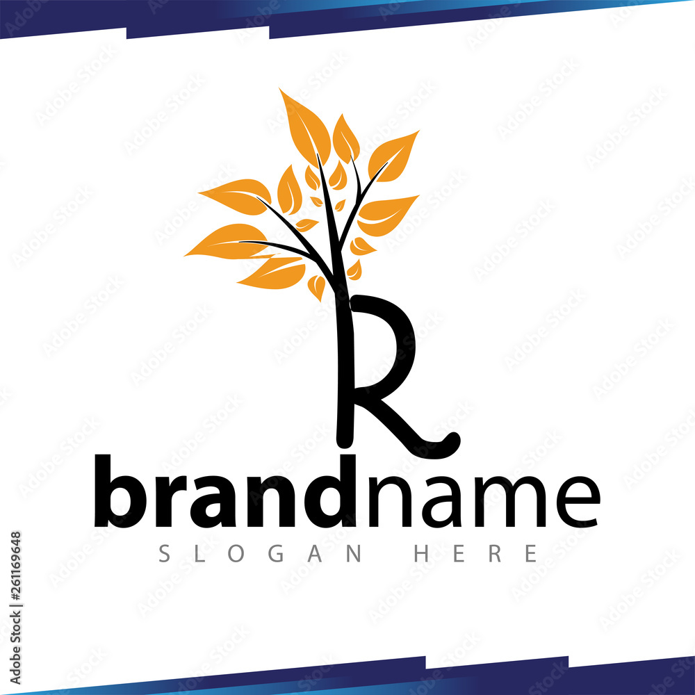 Obraz premium R Letter Tree logo template