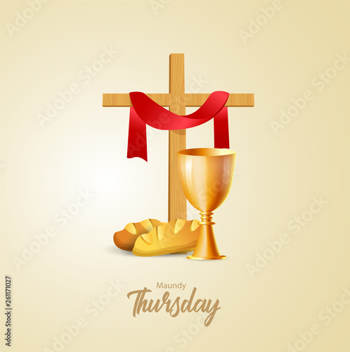 Maundy Thursday vector illustration
