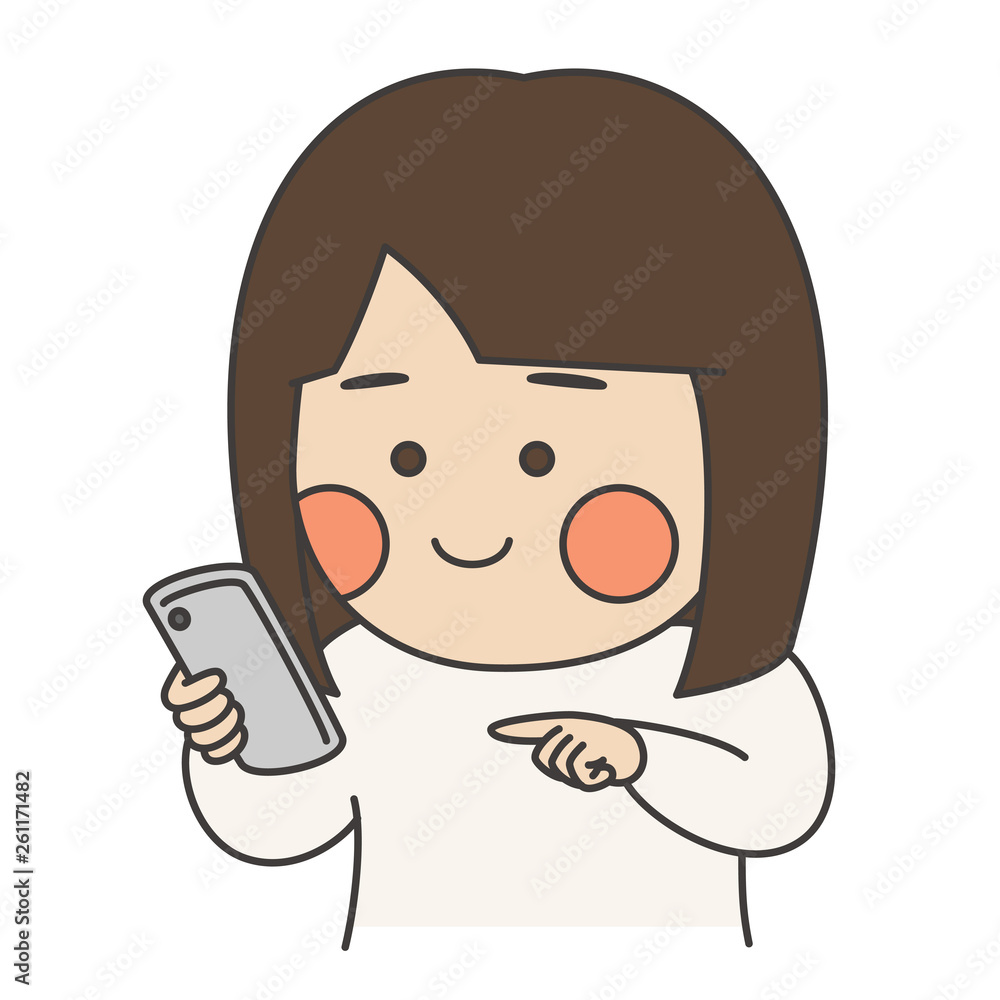 女性スマホ笑顔