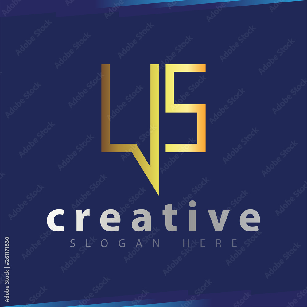 Obraz premium US Talk Initial Letter Logo Vector Template