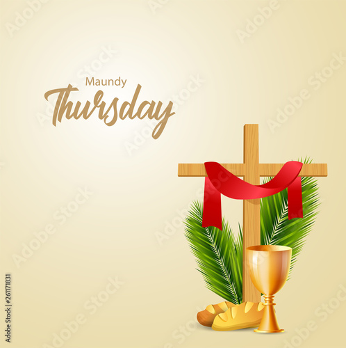 Maundy Thursday vector illustration