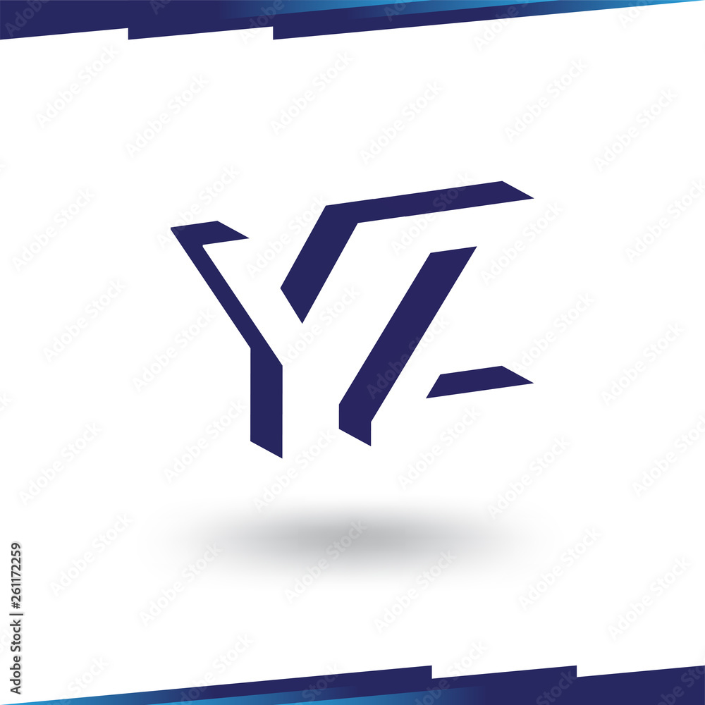 Y Z Initial Letter logo in negative space vector template Y Z Initial Letter logo in negative space vector template