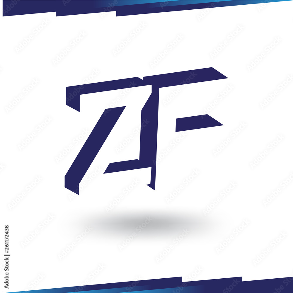 Z F Initial Letter logo in negative space vector template Z F Initial Letter logo in negative space vector template