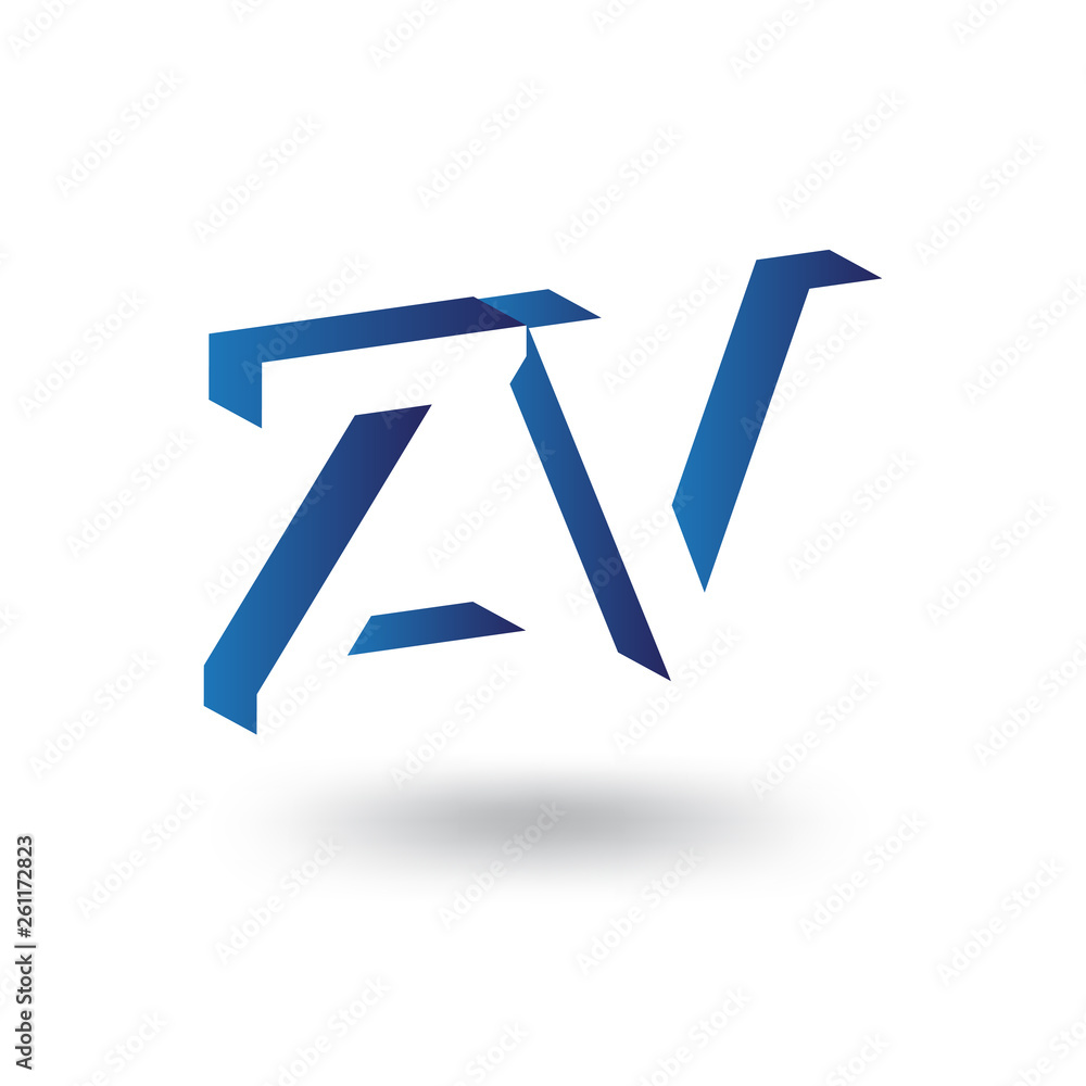Z V Initial Letter logo in negative space vector template Z V Initial Letter logo in negative space vector template