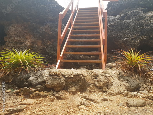 Strairs on the rocks, curaçao  photo