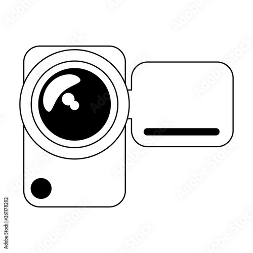 videocamera camcorder portable black and white