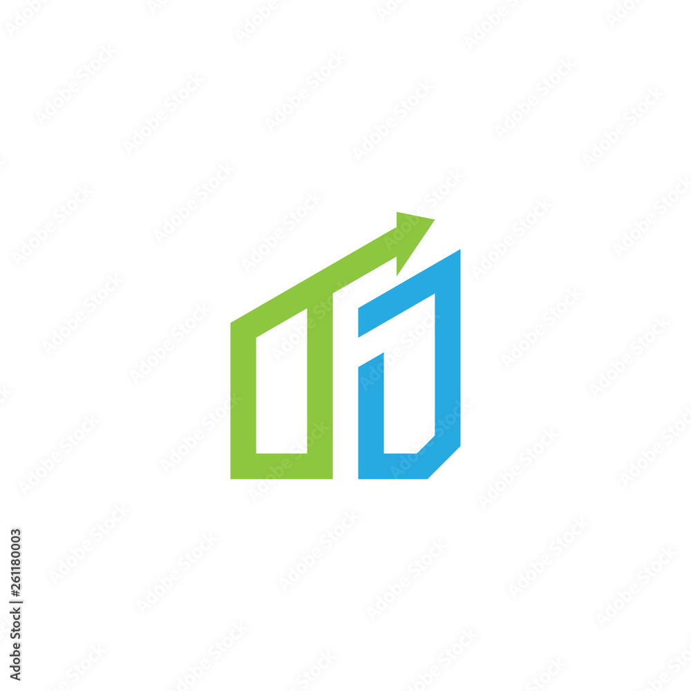 initial letter logo with growing arrows initial letter logo with growing arrows