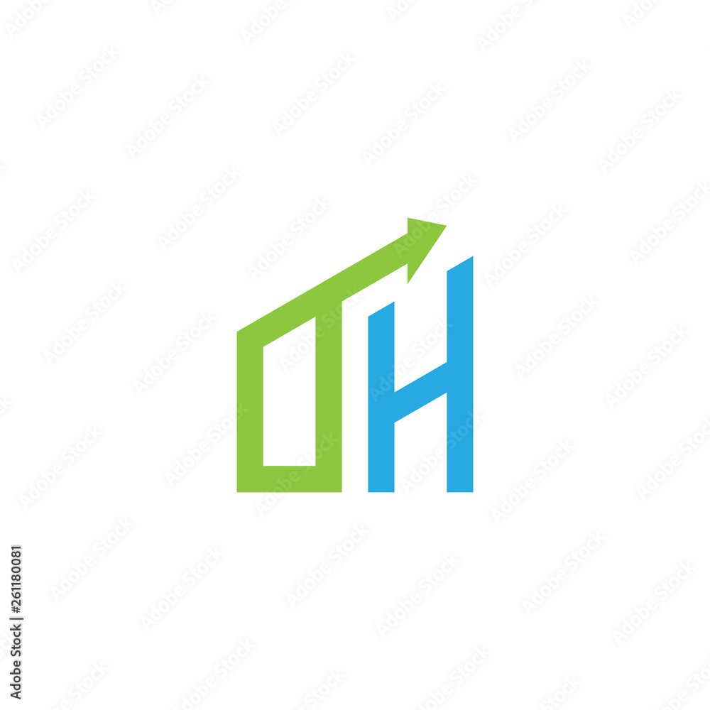 initial letter logo with growing arrows initial letter logo with growing arrows