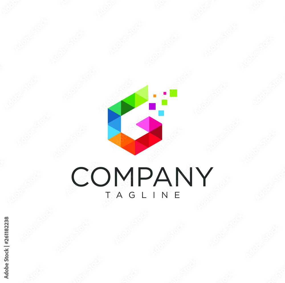 Hexagon G Tech Logo Design Pixel Colorfull. Alphabet Initial G Cube Logo Design Polgon Technology Digital Hexagon G Tech Logo Design Pixel Colorfull. Alphabet Initial G Cube Logo Design Polgon Technology Digital