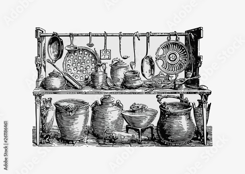 Antique cooking utensils from Pompeii