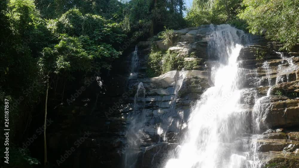 Beautiful local waterfall in Chiang mai Thailand - water nature background relax concept Beautiful local waterfall in Chiang mai Thailand - water nature background relax concept