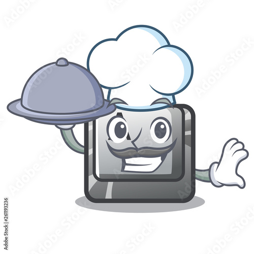 Chef with food button A on a character komputer
