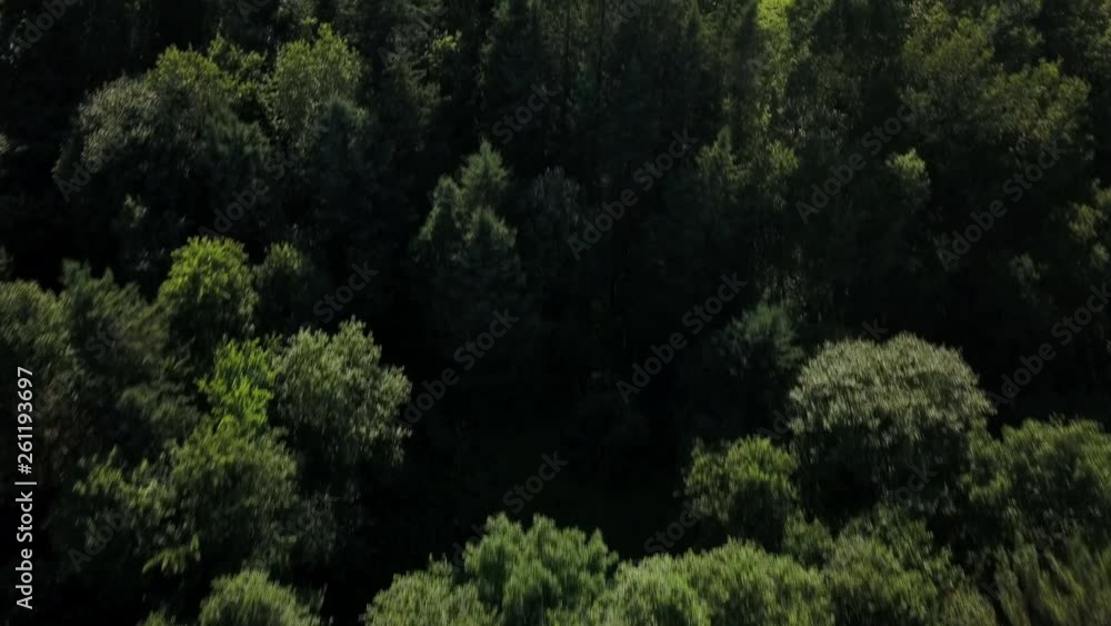 Drone flying over outing club ski hill in the summer. Drone flying over outing club ski hill in the summer.