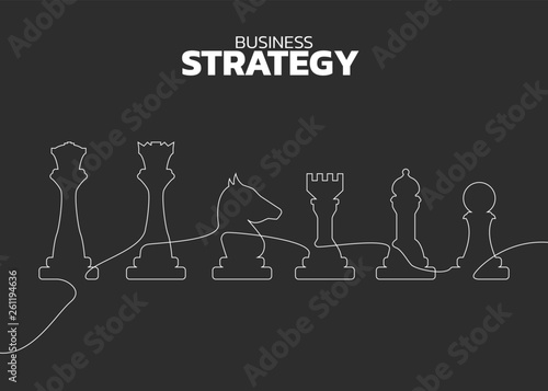 chess piece silhouette line vector. icon for business planning and strategy thinking