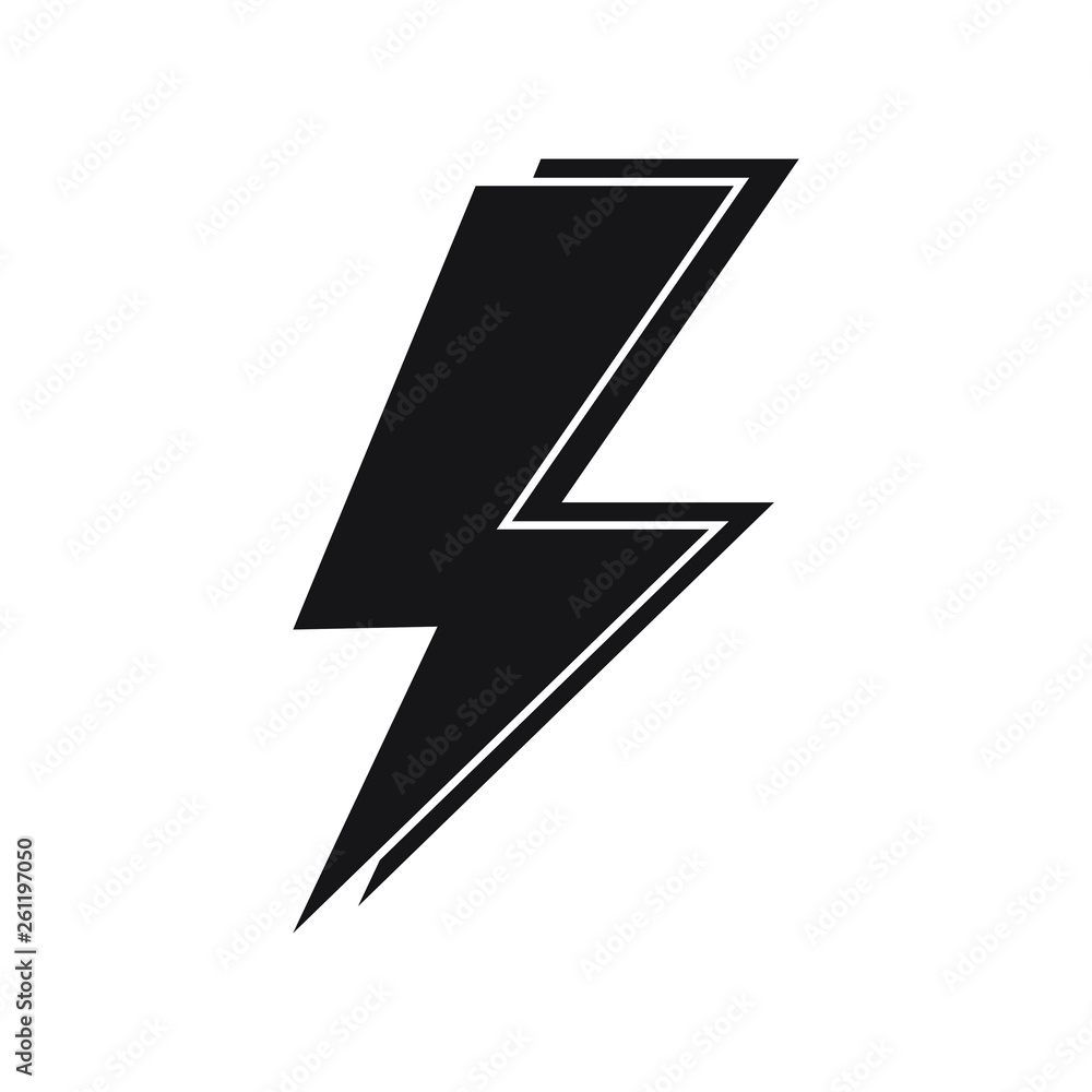 Lightning bolt, electricity power vector icon Lightning bolt, electricity power vector icon