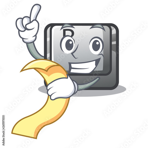 With menu button B on a mascot keyboard