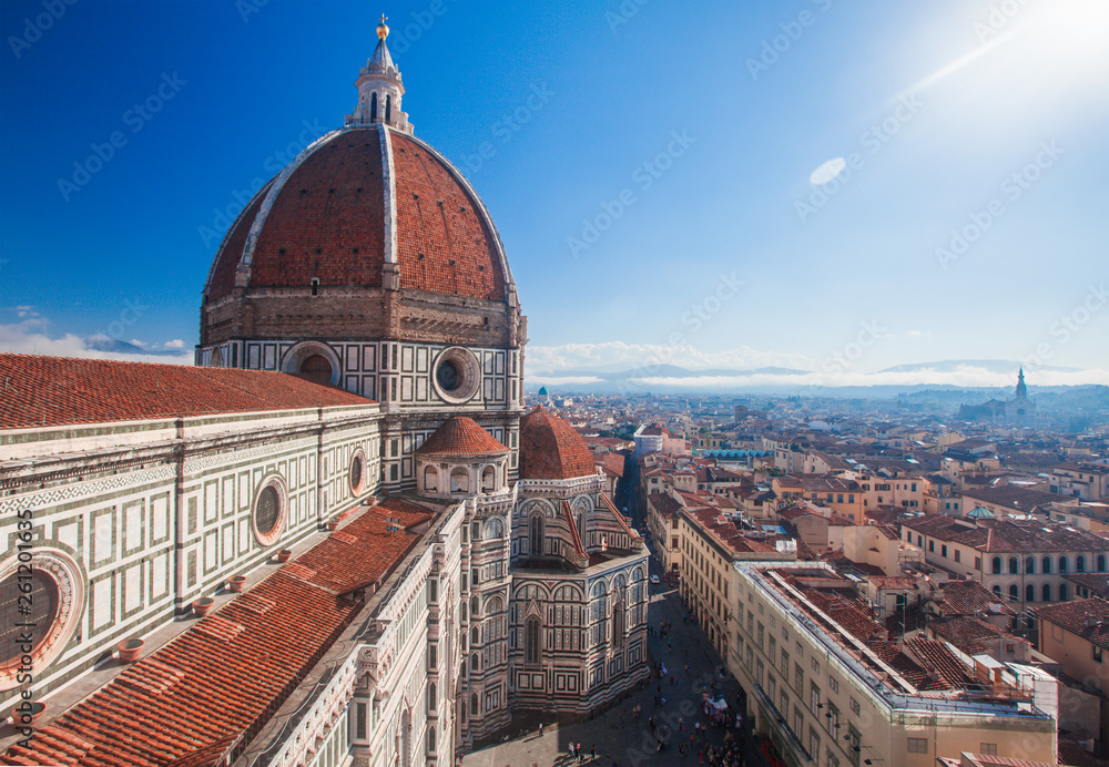 View of the Cathedral Santa Maria del Fiore in Florence, Italy