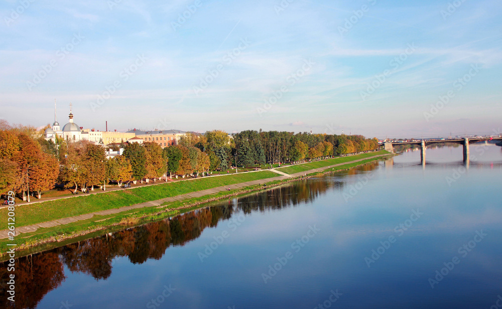 Fototapeta premium bridge on the waterfront in Tver