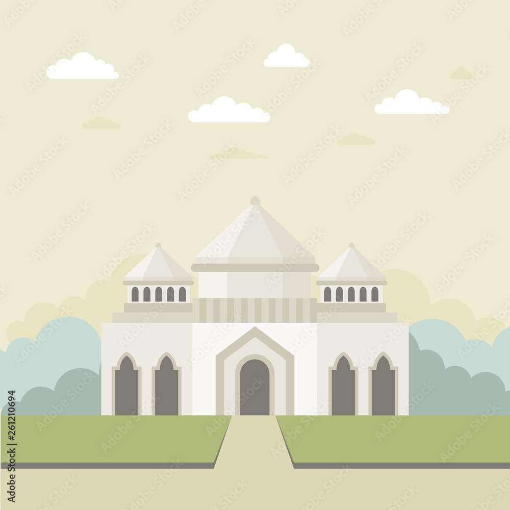 illustration of a flat design mosque