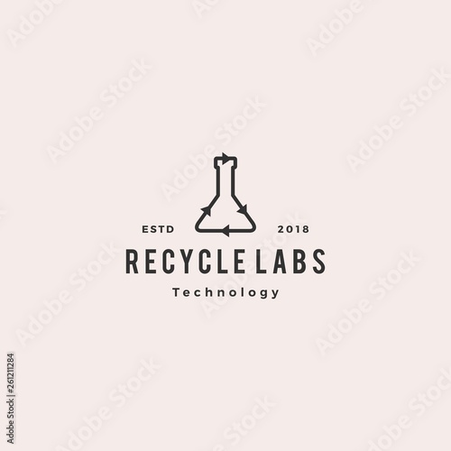 recycle lab logo vector icon illustration