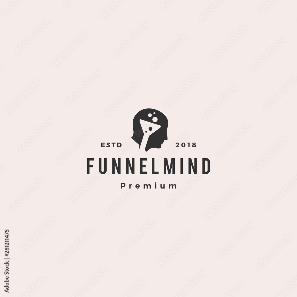 Naklejka premium funneling mindset logo icon vector illustration