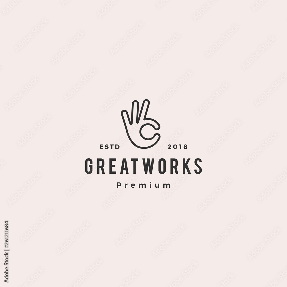 ok hand gesture icon logo vector line outline monoline illustration ok hand gesture icon logo vector line outline monoline illustration