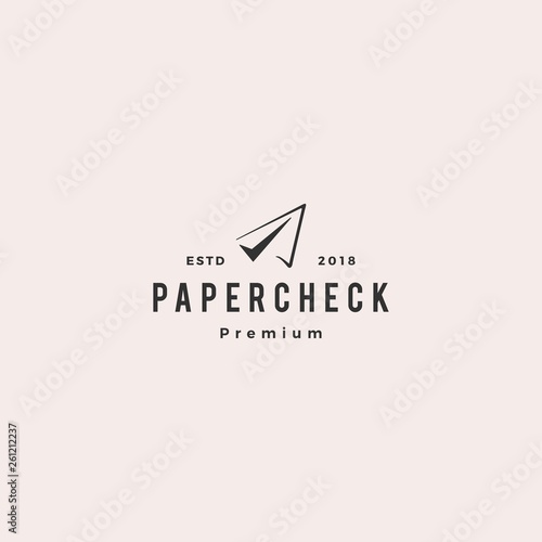 flight check paper plane logo vector icon illustration