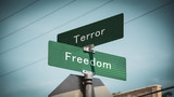 Street Sign Freedom versus Terror
